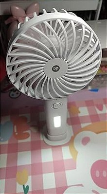 Ventilador de mesa /mao recarregavel  com luz dp-7634 branco