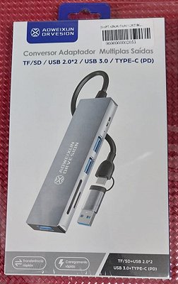 Conversor adaptador tipoc x usb para tf/sd/usb/usb aoweixun