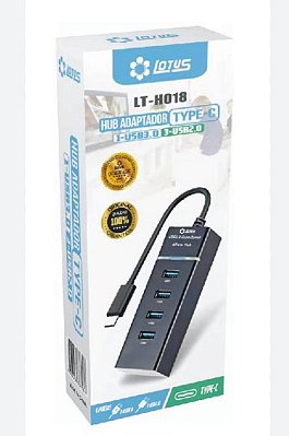 Hub extensor adaptador tipo c x 4 usb lotus lt-h018