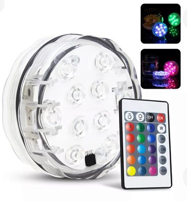 Luminaria led impermeavel rgb colorido com controle remoto kapbom ka-l18