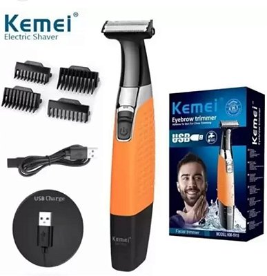 Maquina aparelho de barbear/corte de cabelo e depilacao recarregavel kemei km-1910Características:  Única lâmina c/ disp