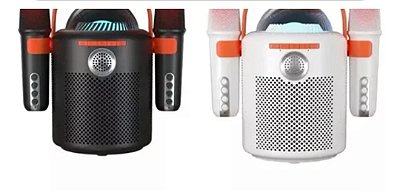 Caixa de som karaoke duplo led bluetooth/tf/aux recarregavel 10w atomo mo-yet13