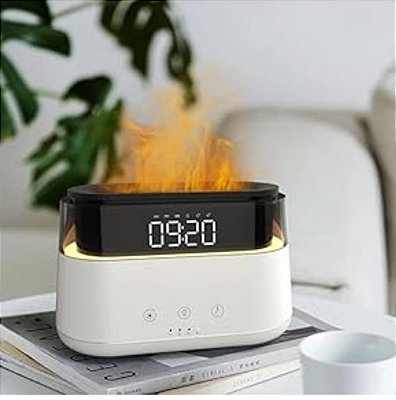Umidificador aromatizador difusar de ar chamas com relogio led b.youl by-5562 180ml