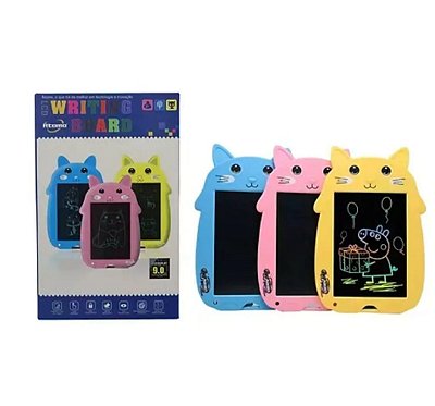 Lousa magica tablet infantil gatinho 9.0 lcd