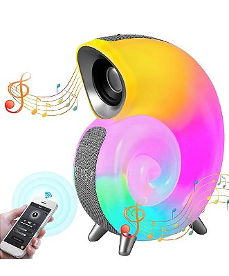 Caixa de som bluetooth/tf/fm radio/usb e luminária recarregavel concha led n-71