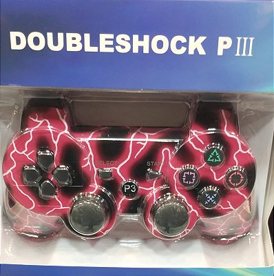 Controle de video game sem fio play 3 atomo doubleshock