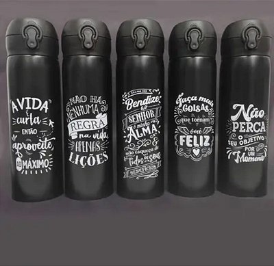 Garrafa termica aco inoxidavel 350ml frases"nao ha nenhuma regra"