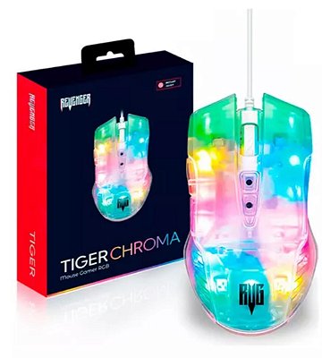 Mouse gamer led 3600dpi rgb tiger mo-tgr003