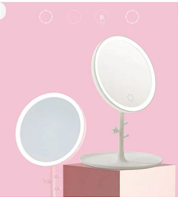 Espelho com led de mesa tom house rosa 25081