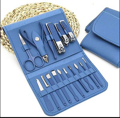 Conjunto de manicure e pedicure unhas 16 peças