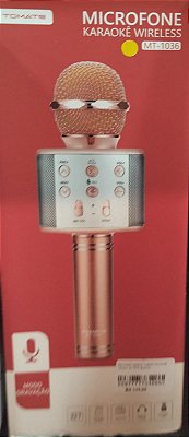 Microfone karaoke sem fio bluetooth tomate mt-1035 rosa