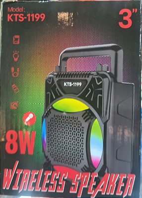 Caixa de som bluetooth/tf/fm radio/usb/mic recarregavel kts-1199