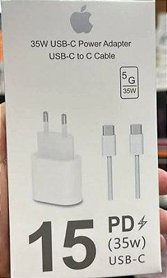 Carregador de celular usb-c iphone 15 pro max 35w