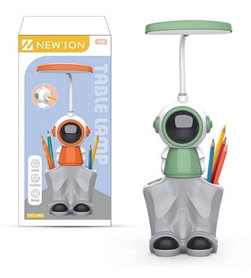 Luminaria de mesa e suporte de caneta recarregavel new'ion ntd-052