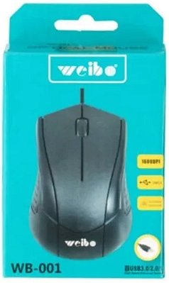 Mouse com fio optico weibo wb-001