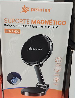 Suporte de celular veicular magnetico dobramento duplo peining pei-ph03