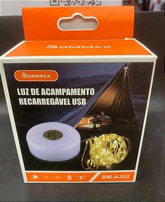Luz de acampamento recarregavel usb 10 mts bm-a353