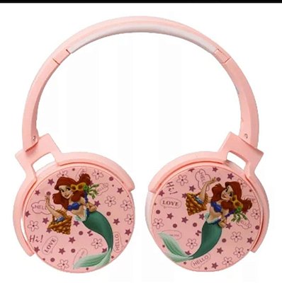 Fone de ouvido bluetooth princesas cartoon jr66