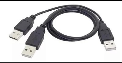 Cabo usb adaptador 1 usb para 2 usb macho