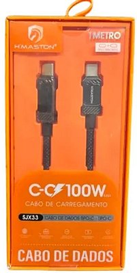 Cabo carregador e dados tipo c x tipo c turbo 100w