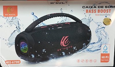 Caixa de som bluetooth/fm radio/usb com recarregavel 30w h'sul hsj-6700 camuflado