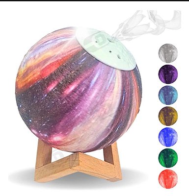 Luminaria pintada lua 7 cores 15 cm lehmox ley-2143