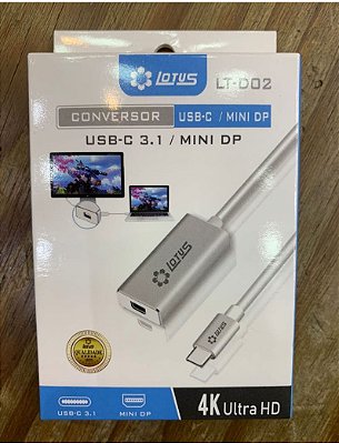 Conversor usb-c / dp 4k ultra hd lotus lt-d01
