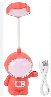 Luminaria de mesa recarregavel astronauta led qz-675