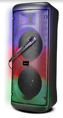 Caixa de som bluetooth/tf/fm radio/usb recarregavel com microfone 6.5'' 2x kts-1861