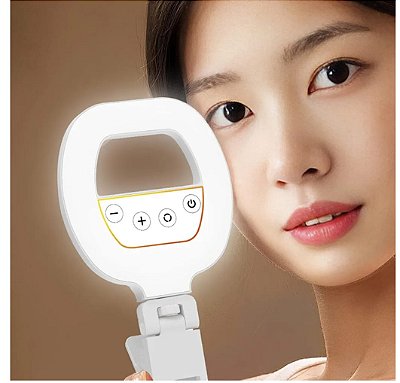 Ring light clip portatil fixacao no celular recarregavel tomate mlg-163