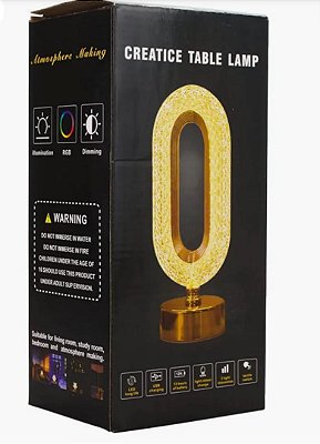 Luminaria de cristal led recarregavel mo-8202