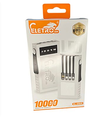 Bateria carregador portatil power bank 10000mah com lanterna eletro el-2916