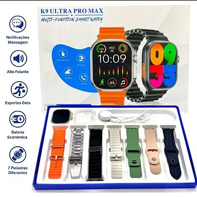 Relogio smartwacht digital khostar k9 ultra pro max 7 pulseiras