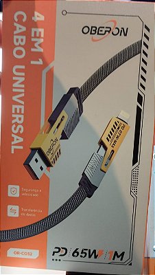 Cabo carregador 4 em 1 universal 1m 65w or-co32
