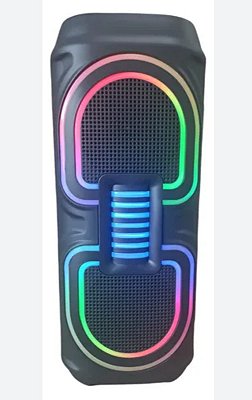 Caixa de som radio bluetooth-tf-usb-mic-radio recarregavel h'maston qs11 2x10w
