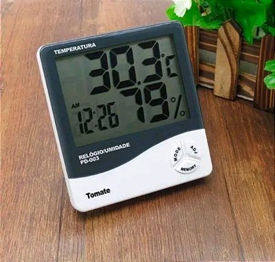 Termo-higrometro digital relogio/umidade tomate pd-003