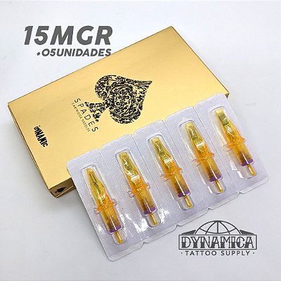 05 unids. Cartuchos 15MGR (Curva) Dynamic Spades