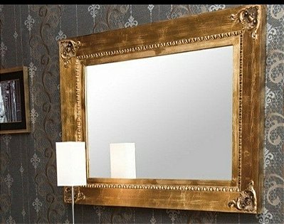 Espelho Decorativo Retangular Dourado