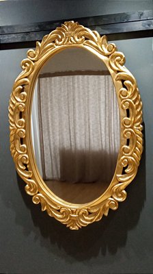 Espelho Parede Detalhe Dourado