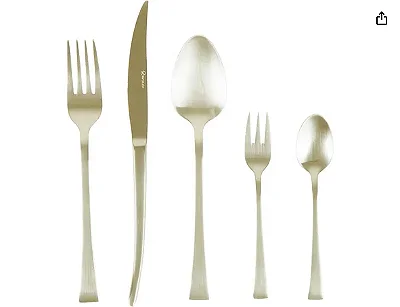 Faqueiro 30 PÇ Aço Inox Berna Champanhe Fosco