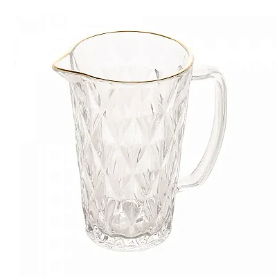 Jarra Vidro Com Fio de Ouro Diamond