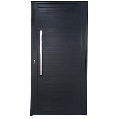 Porta Pivotante de Alumínio Preto Com Puxador Linha Roma