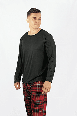 Pijama Masculino Longo - Sued Light Xadrez Vermelho Dudu