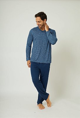 Pijama Masculino Longo - Azul Marinho