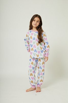 Pijama Infantil feminino longo - Happy