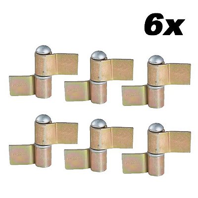 がど　2／4 Kit 4 Dobradiça Gonzo Nº2 Com Aba 1'' Porta Portão Ferro - BARADEL