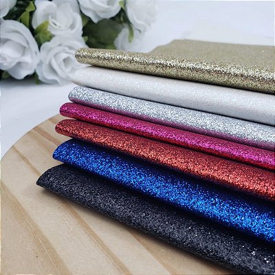 Lonita Glitter colorida 23 x40 cm para Laços e artesanatos