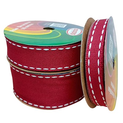 Fita Jeans SINIMBU com Pesponto Branco | Marsala