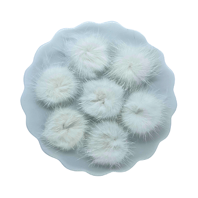 Pompom de Pelúcia Achatado 2,5cm | Cor: 029 White