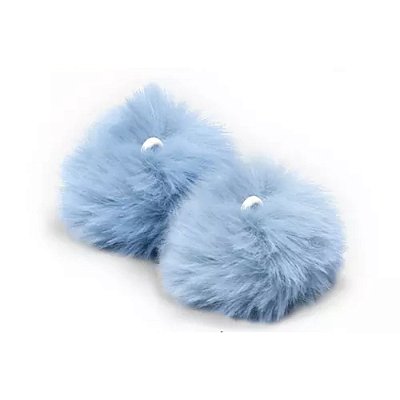 Pompom Pelúcia 70mm | Azul Bebê